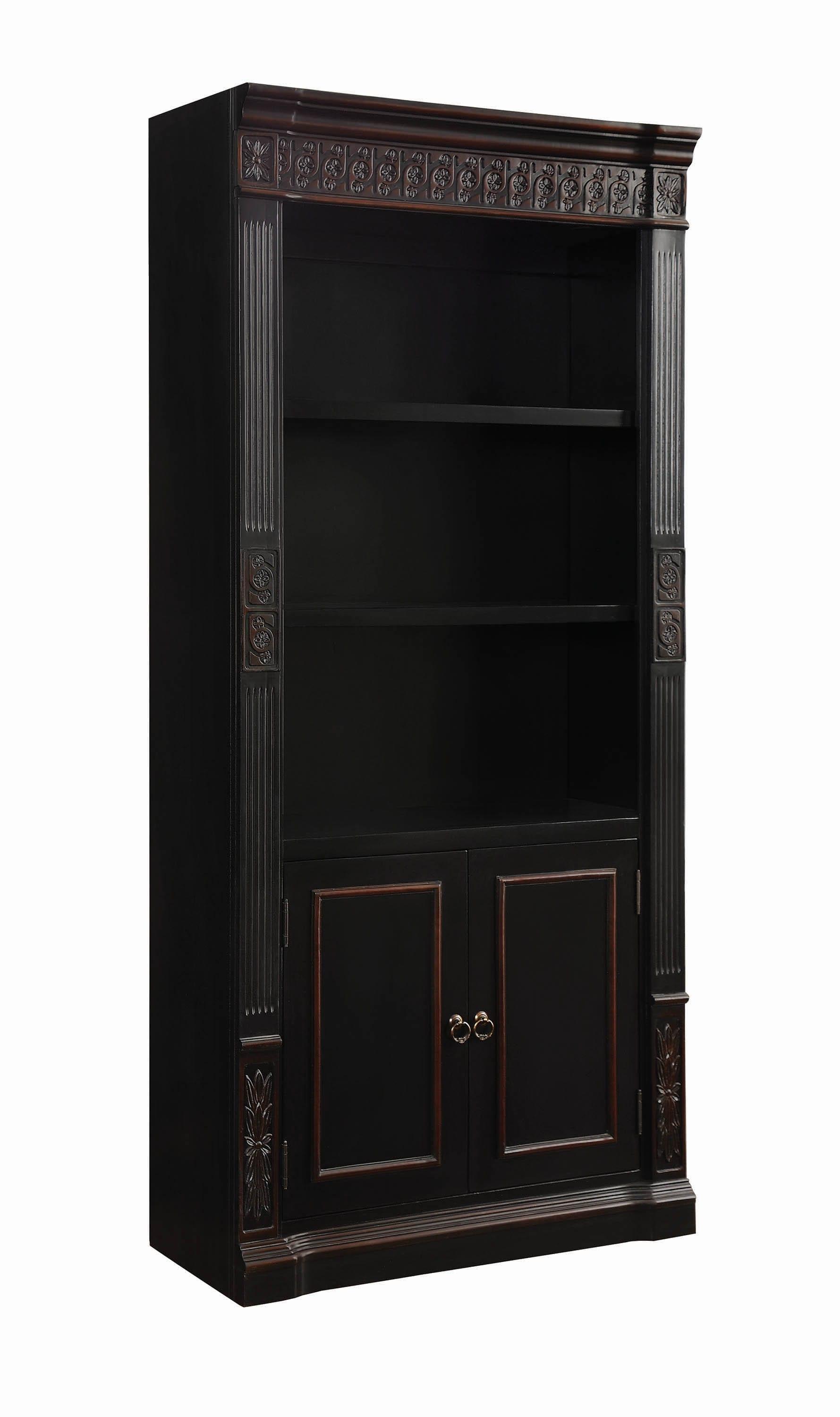 Traditional Bookcase Rowan 800923 in Black, Brown 