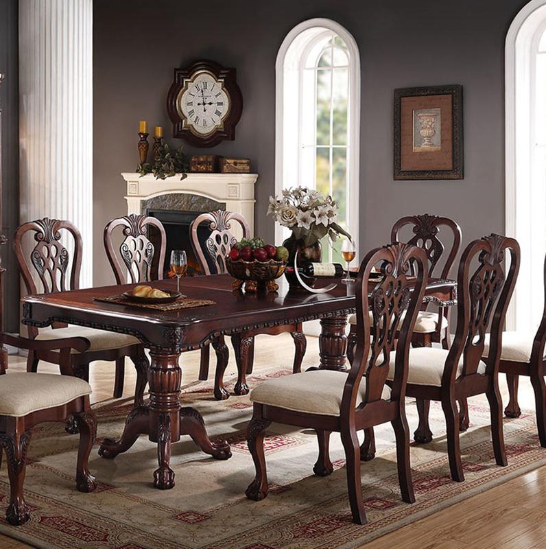 

    
Cherry Finish Wood Dining Table F2198 Poundex Traditional
