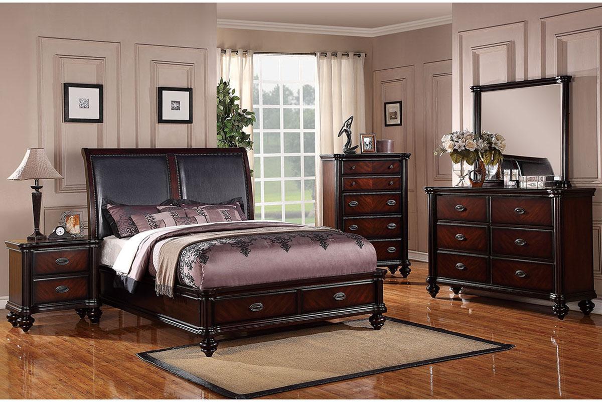 

    
Brown,Gray Faux Leather Queen Storage Bed F9189 Poundex Traditional
