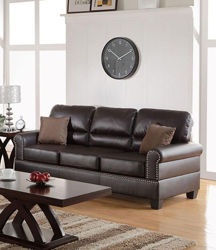 

    
Brown Bonded Leather 2-Pcs Sofa Set F7878 Poundex Traditional
