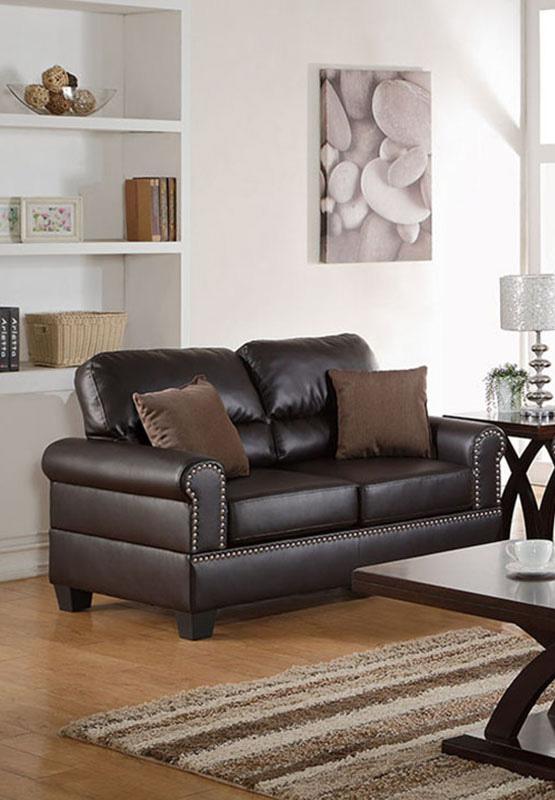 

    
Poundex Furniture F7878 Sofa Loveseat Brown F7878
