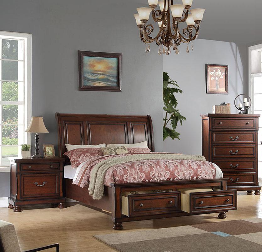 

    
Poundex Furniture F9290 Storage Bed Brown/Cherry F9290CK
