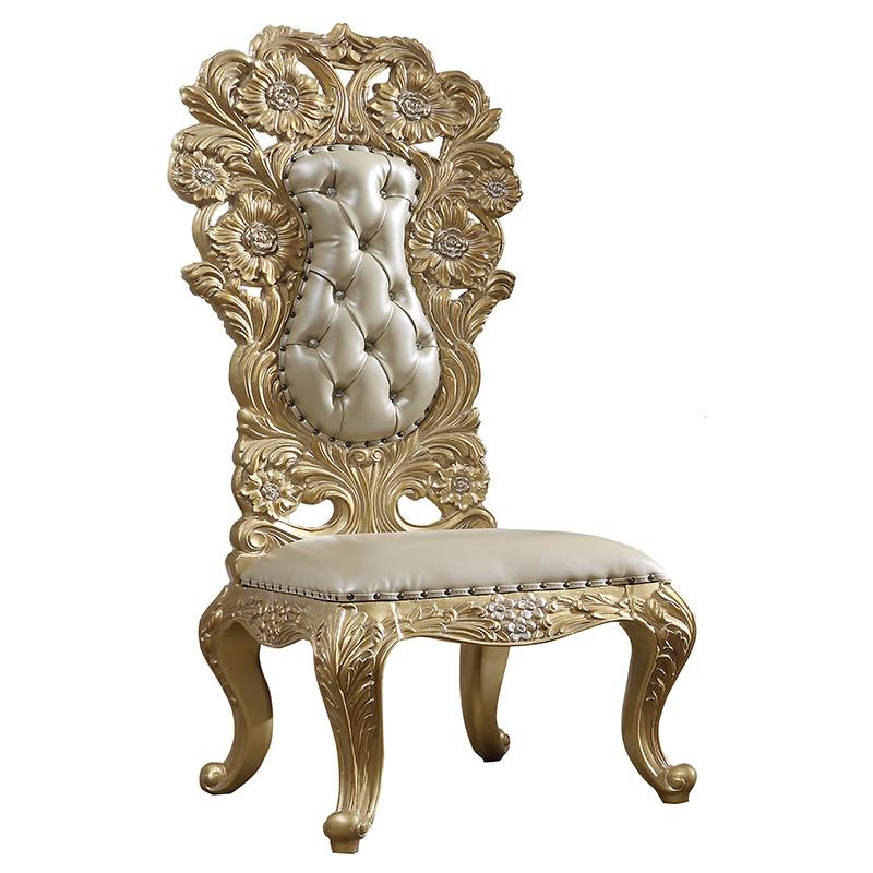 

        
Homey Design Furniture HD-1801 Side Chair Set Gold Leather 78957898782369
