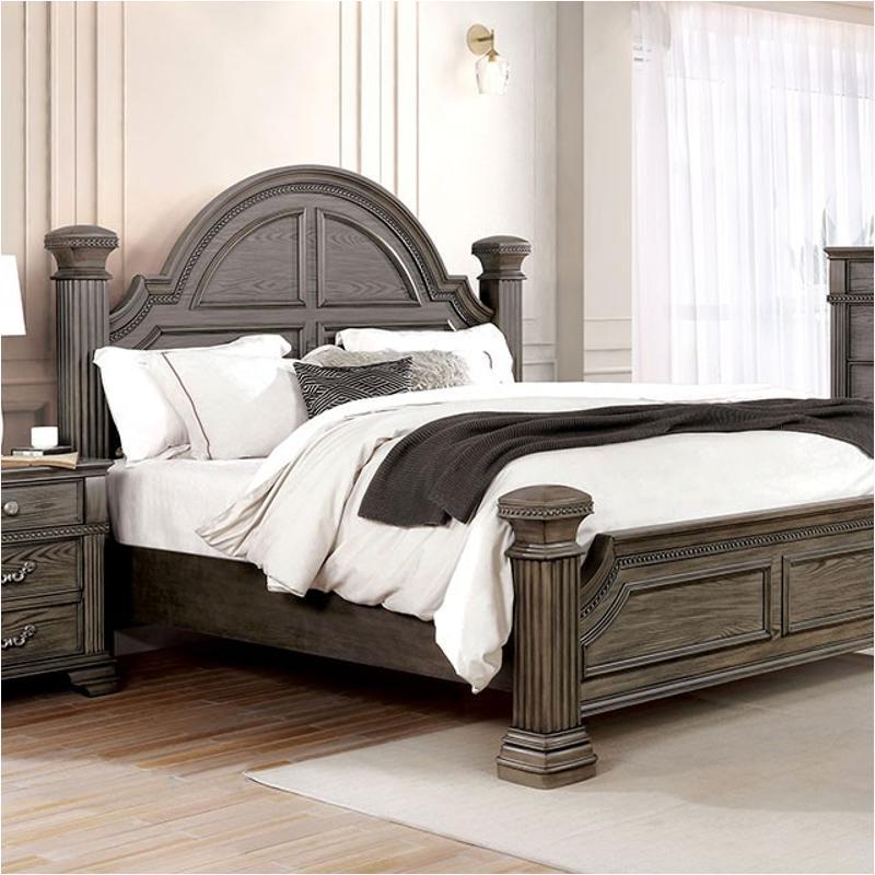 Traditional Poster Bed FOA7144GY-CK Pamphilos FOA7144GY-CK in Gray 