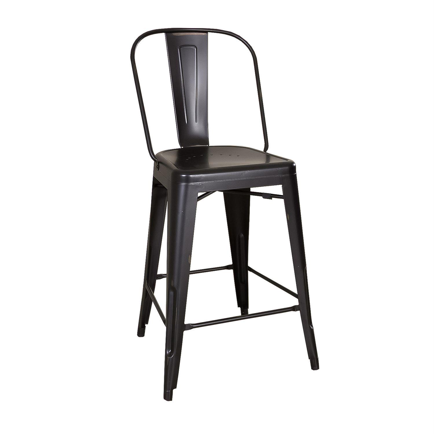 Traditional Counter Chair Vintage Series  (179-CD) Counter Chair 179-B350524-B in Gray, Black Metal