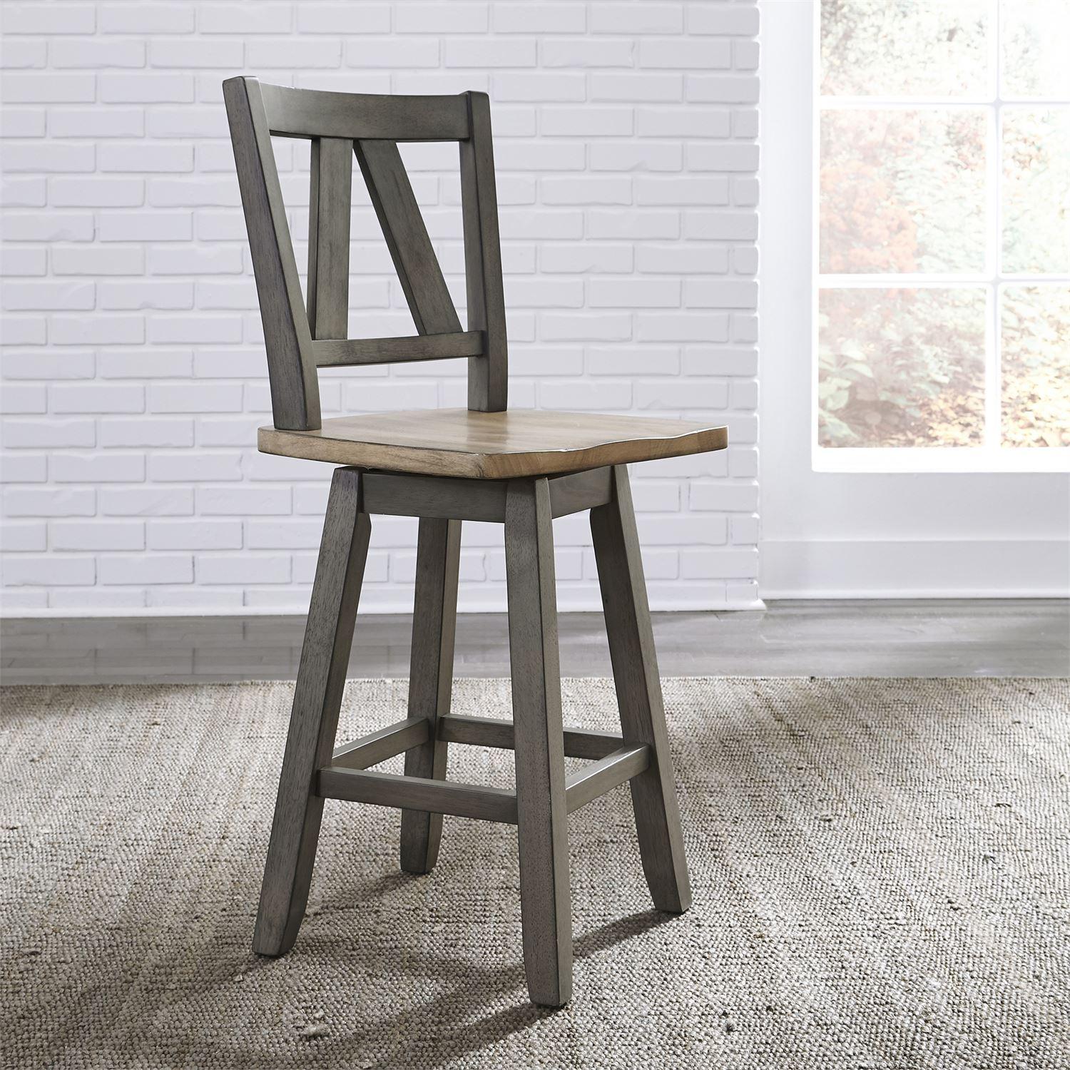

    
Traditional Gray Wood Counter Chair Lindsey Farm (62-CD) Liberty Furniture
