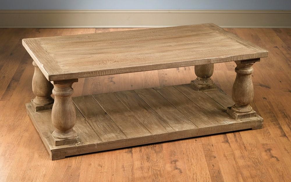 

    
Traditional Natural Wood Pickled Finish Coffee Table by AA Importing Classic
