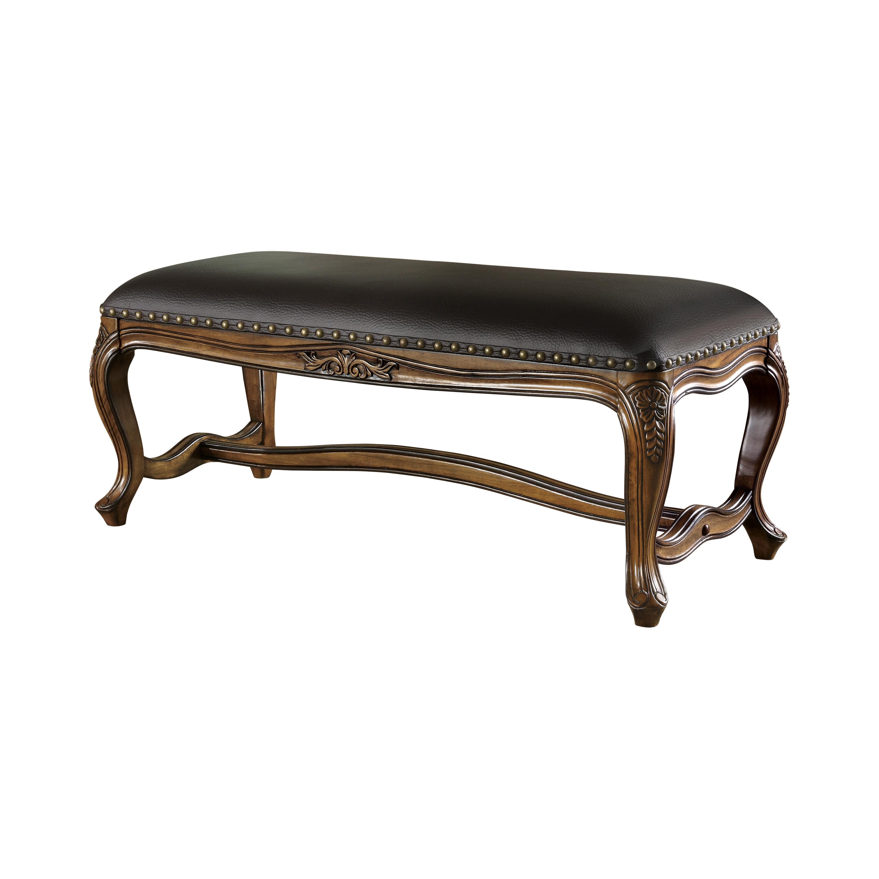 Traditional Bench 501006 501006 in Black Leatherette