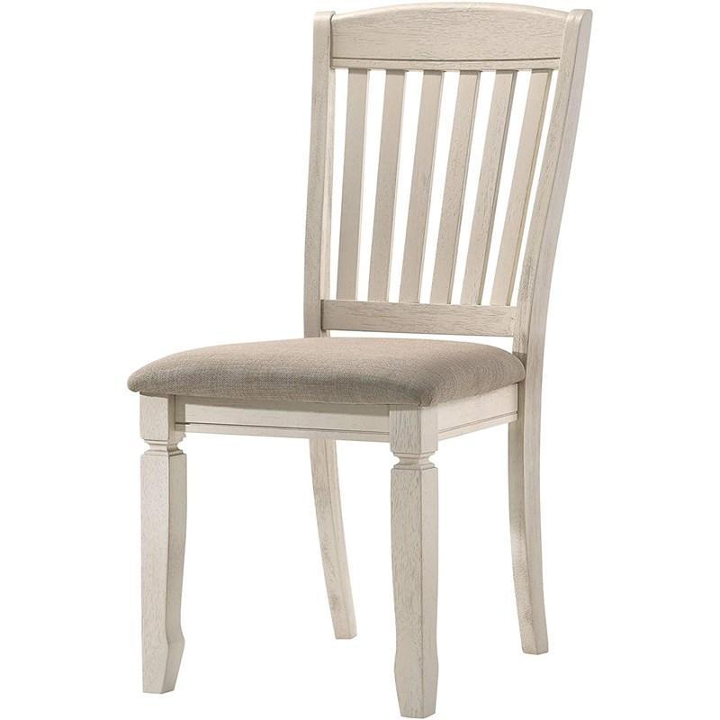Traditional Side Chair Set Fedele 77192-2pcs in Oak Fabric