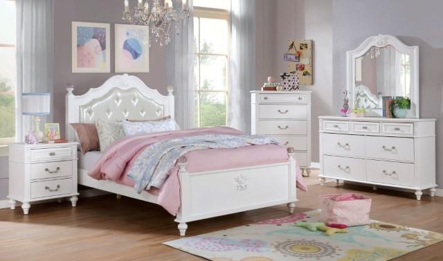 

    
Traditional White Solid Wood Twin Kids Bed Set 3PCS Furniture of America Belva CM7174-T-3PCS
