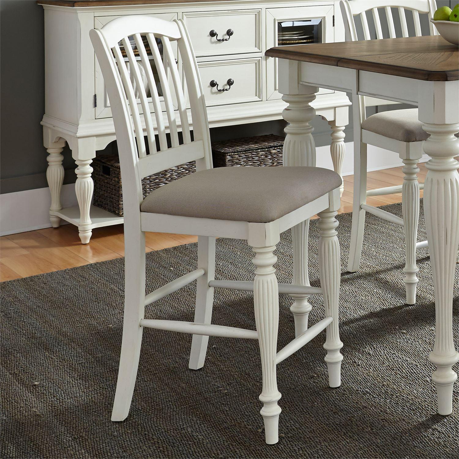 

    
Traditional White Wood Counter Chair Cumberland Creek (334-CD) Liberty Furniture
