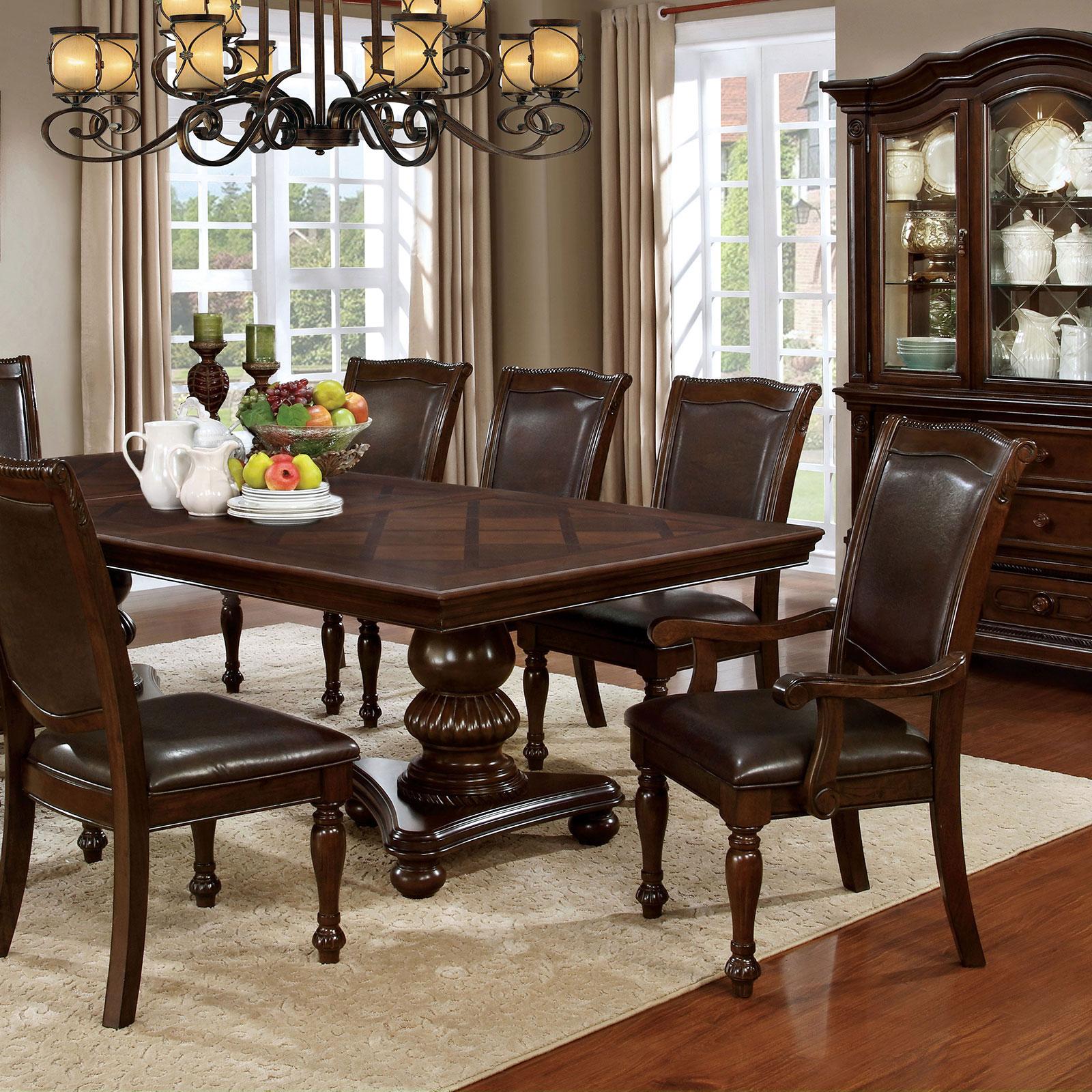 Transitional Dining Table ALPENA CM3350T CM3350T in Brown 