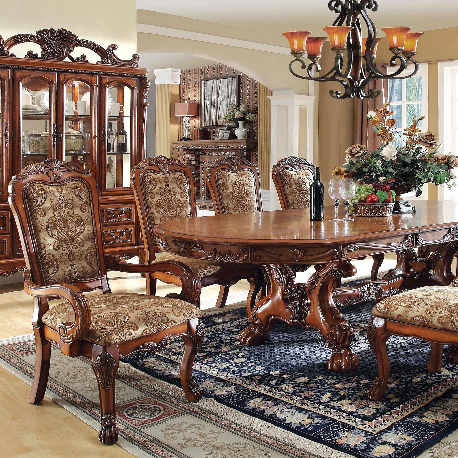 Traditional Dining Table MEDIEVE CM3557T CM3557T in Dark Oak 