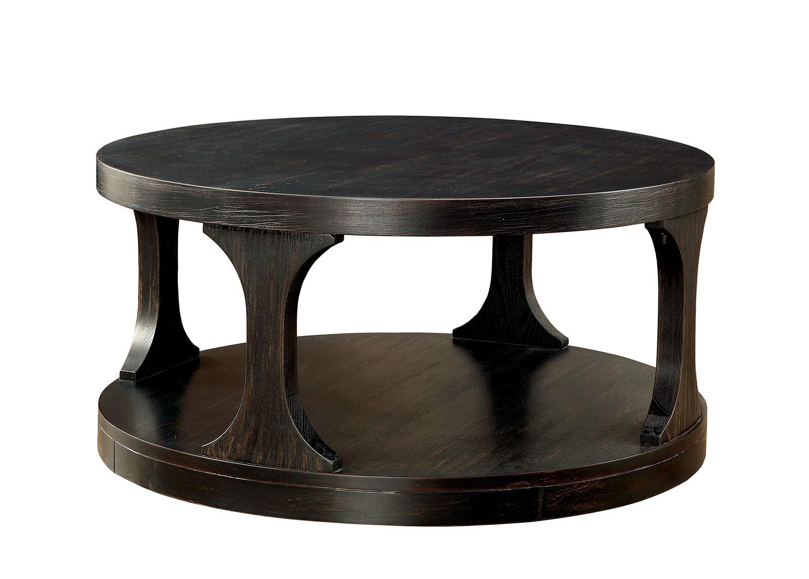 Transitional Coffee Table CM4422C Carrie CM4422C in Antique Black 