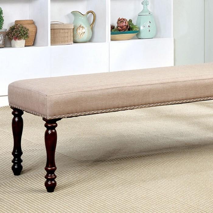

    
Transitional Antique Cherry & Beige Solid Wood Bench Furniture of America CM3133BN Hurdsfield

