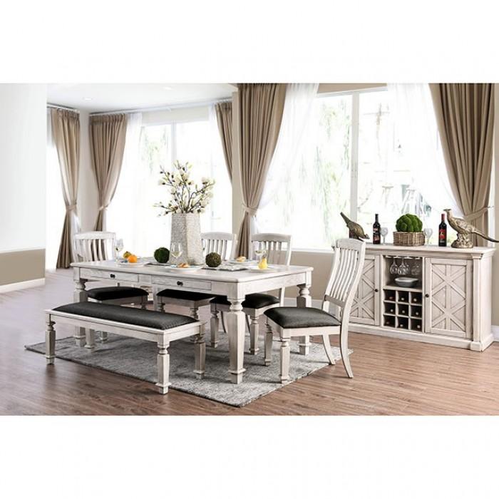 

    
Transitional Antique White & Gray Solid Wood Dining Table Furniture of America CM3089T Georgia
