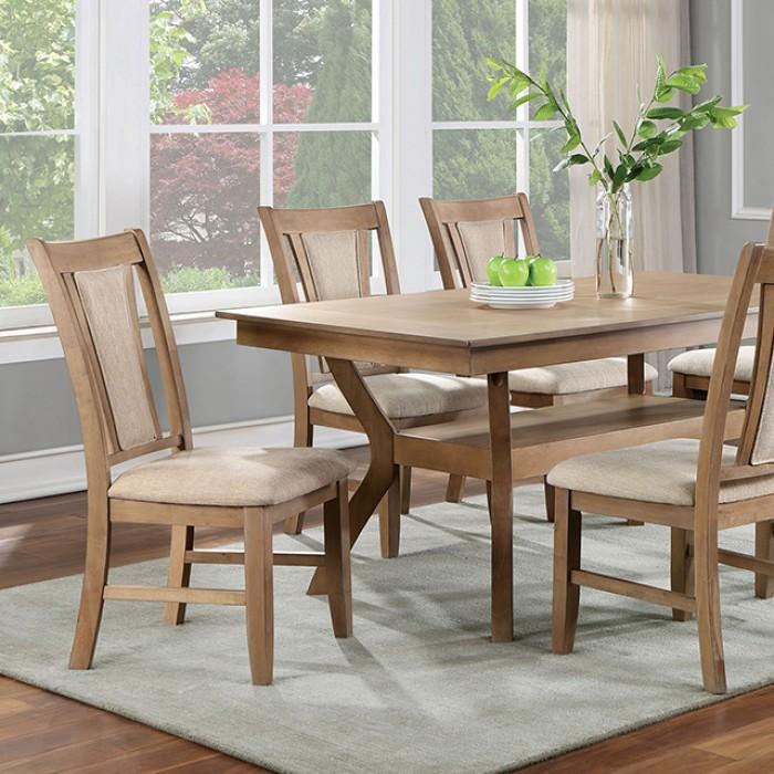 

    
Transitional Beige Solid Wood Dining Table Furniture of America Upminster CM3984NT-T
