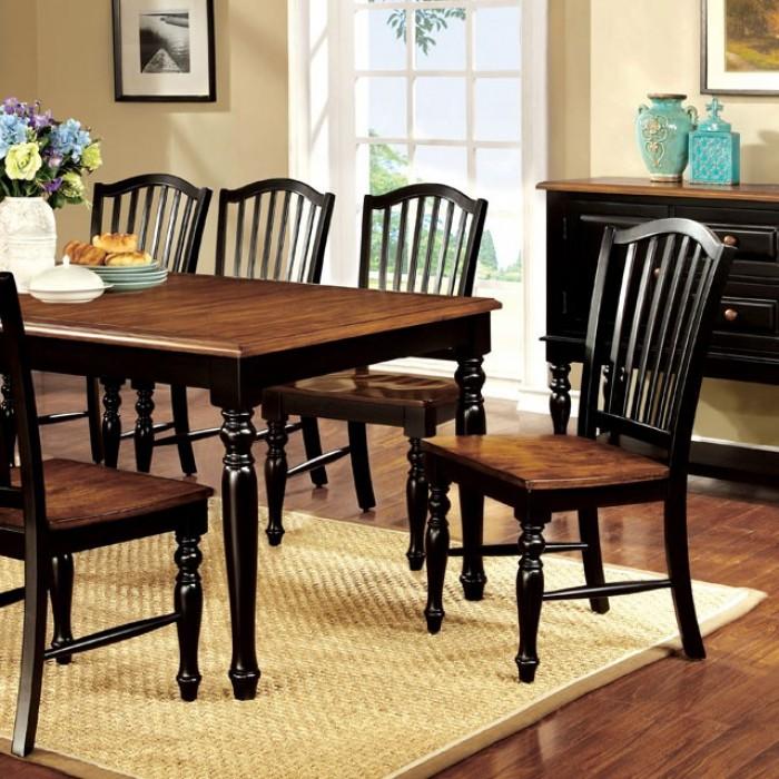 

    
Transitional Black & Antique Oak Solid Wood Dining Table Furniture of America CM3431T Mayville
