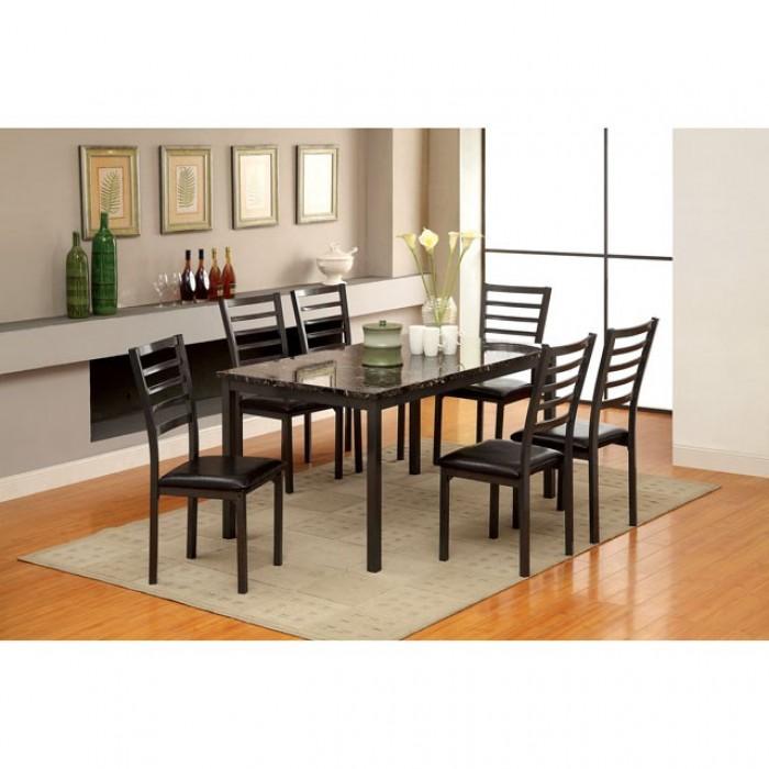 Transitional Dining Table CM3615T-60 Colman CM3615T-60 in Black 
