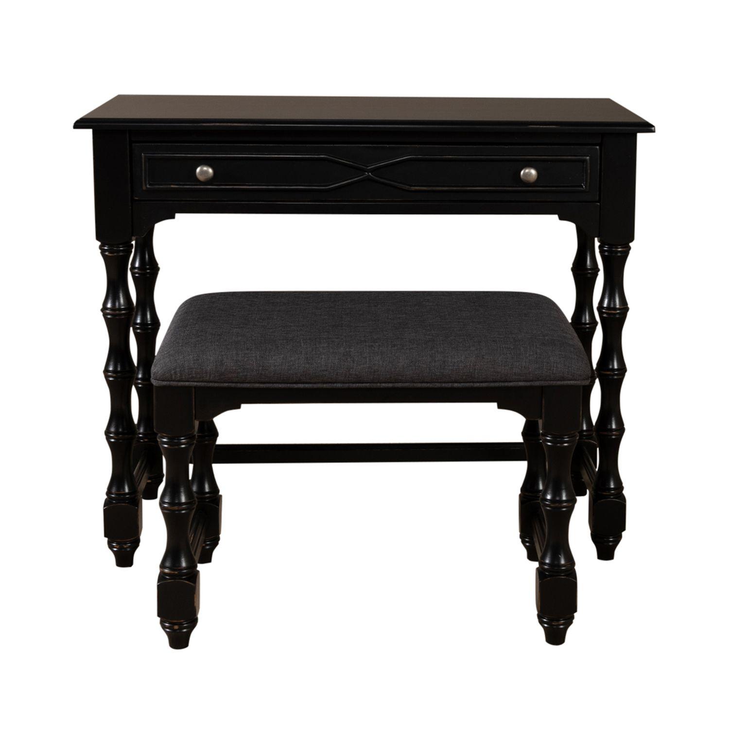 

    
Transitional Black Finish Accent Vanity Desk/Stool Ashton (2035-AC) Liberty Furniture
