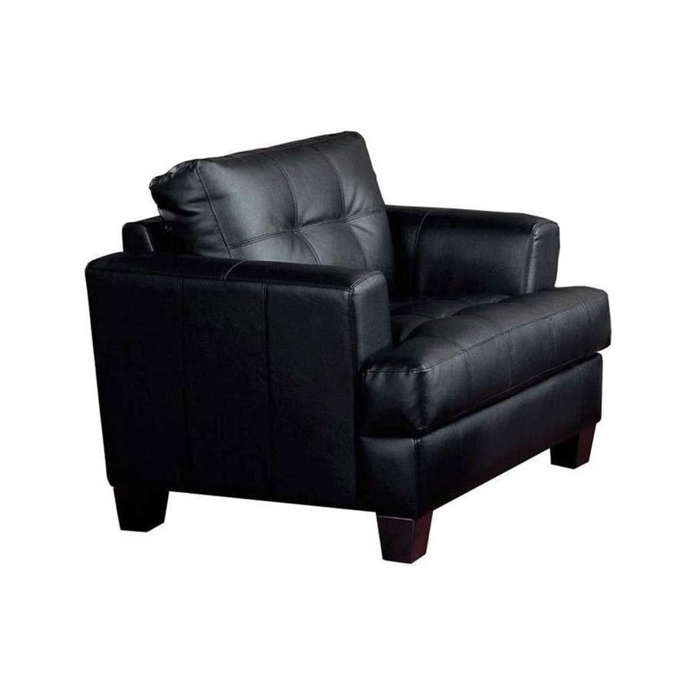 Transitional Arm Chair 501683 Samuel 501683 in Black Leatherette