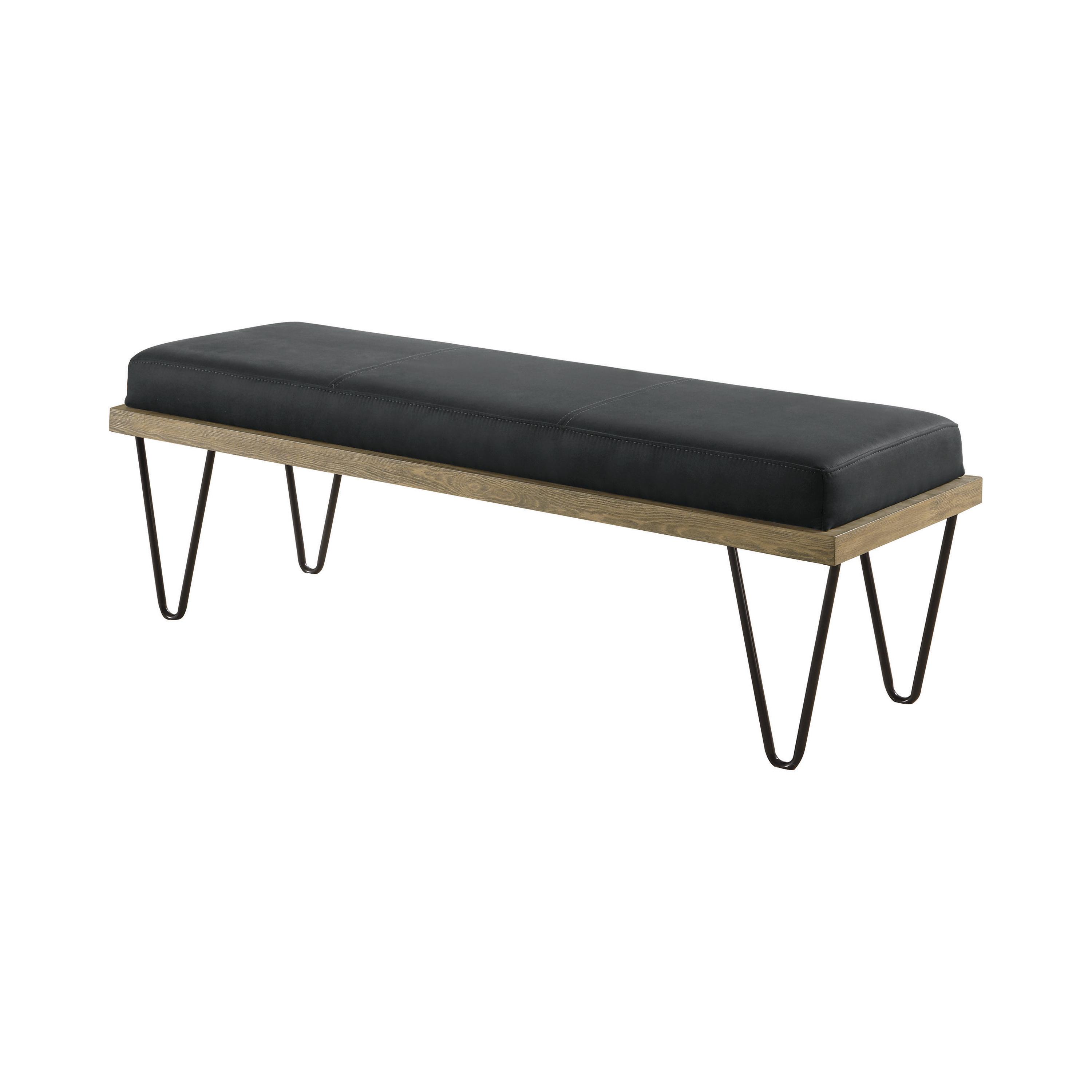 Transitional Bench 501837 501837 in Black Leatherette