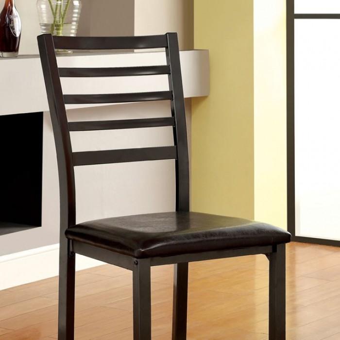 Transitional Dining Chair Set CM3615SC-2PK-KD Colman CM3615SC-2PK-KD in Black Leatherette