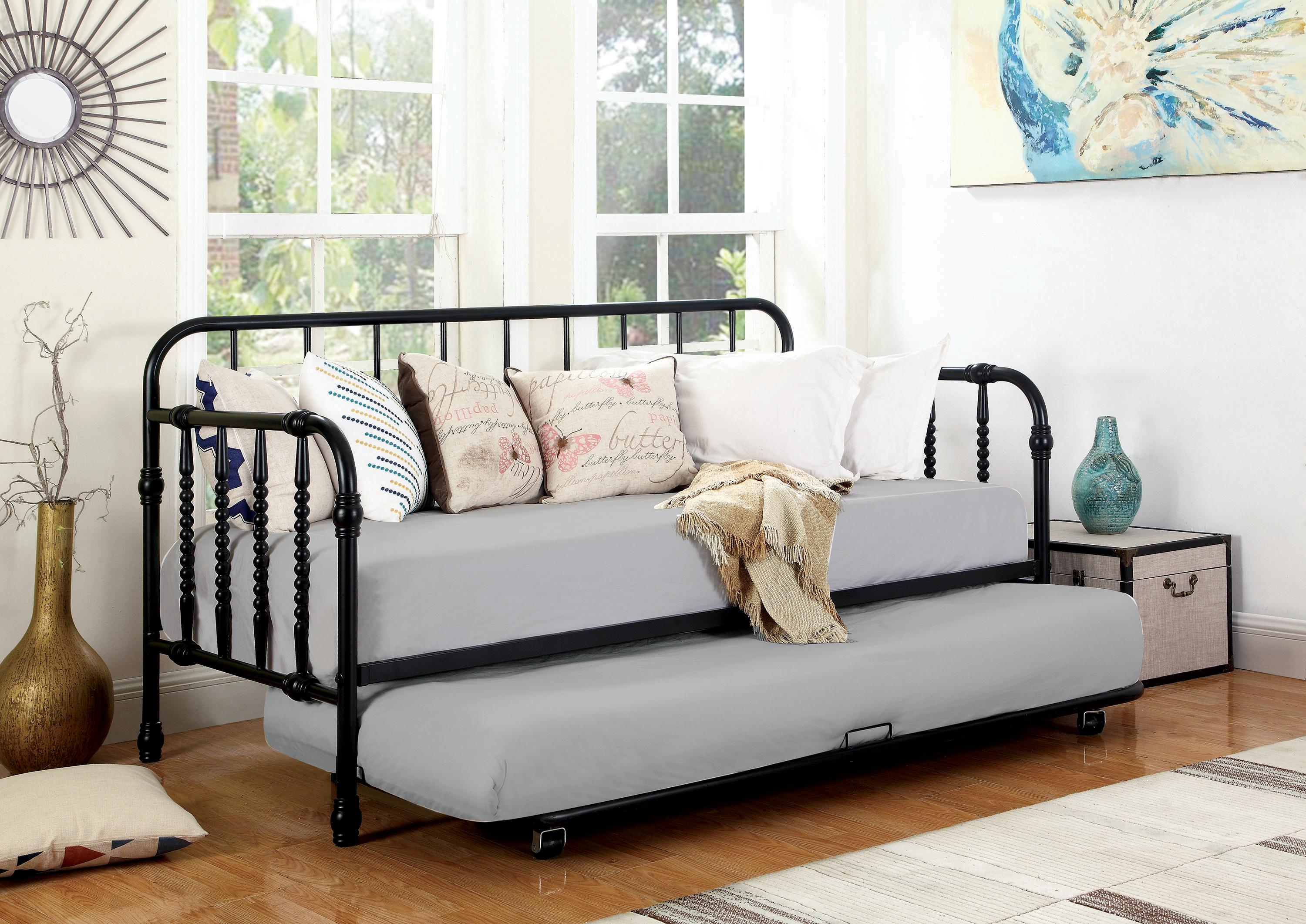 

    
Coaster 300765 Daybed w/Trundle Black 300765
