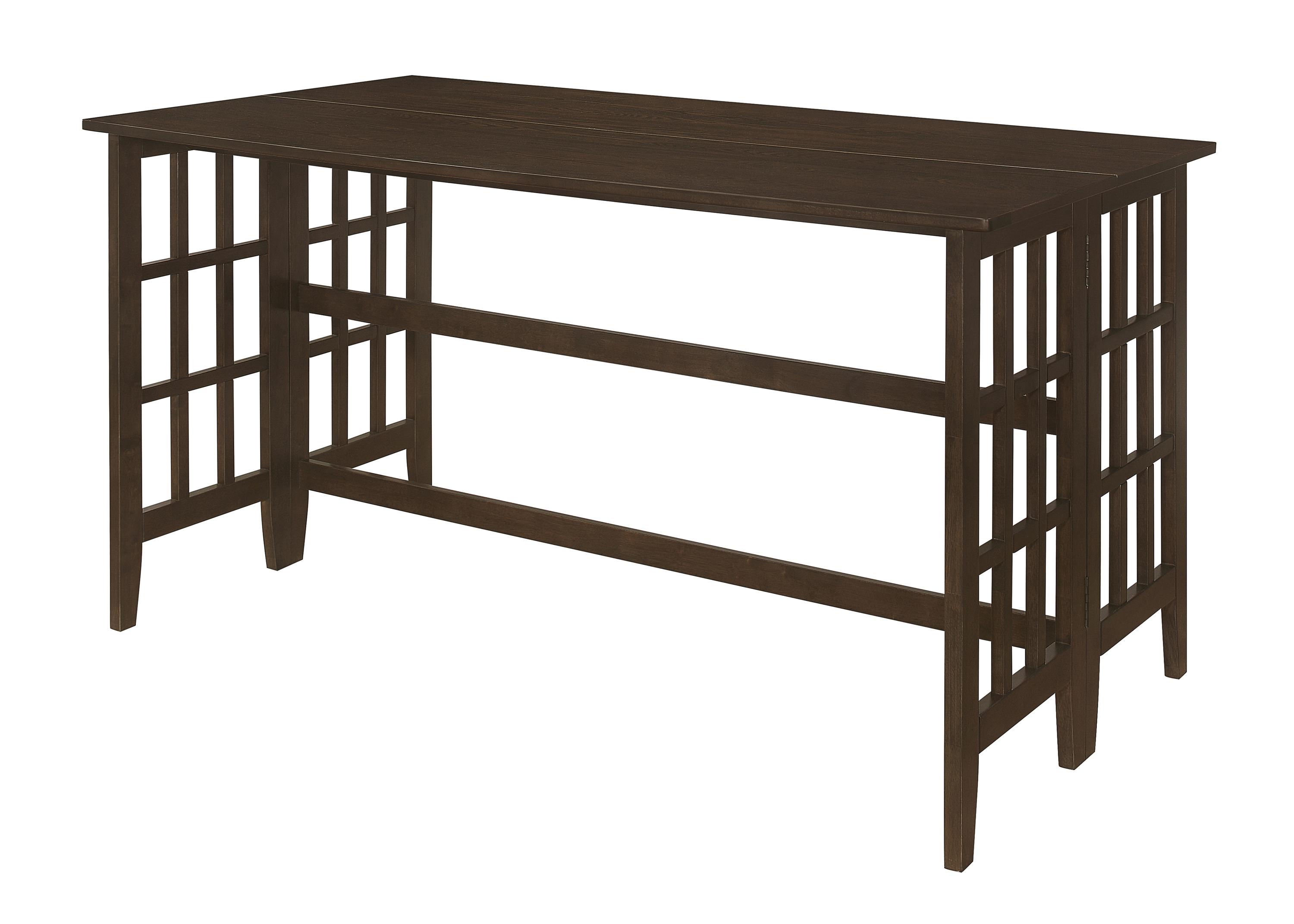 

    
Transitional Brown Asian Hardwood Counter Height Table Coaster 193478 Carmina
