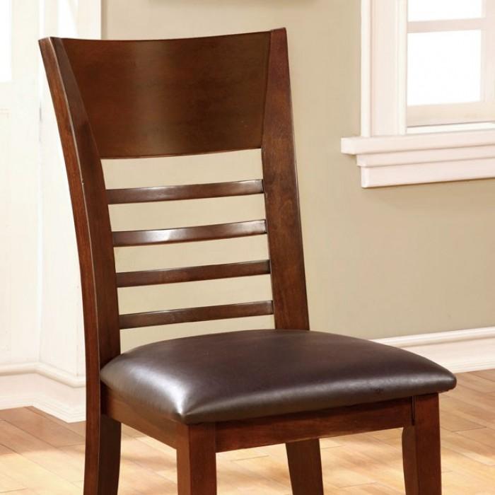 Transitional Dining Chair Set CM3916SC-2PK Hillsview CM3916SC-2PK in Brown Leatherette