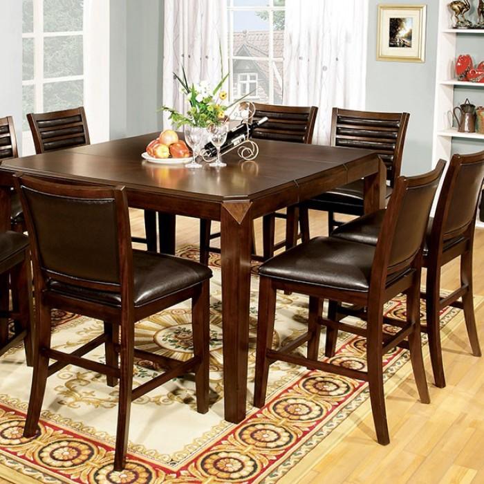 

    
Transitional Brown/Cherry Solid Wood Counter Height Table Furniture of America Shefield CM3035PT
