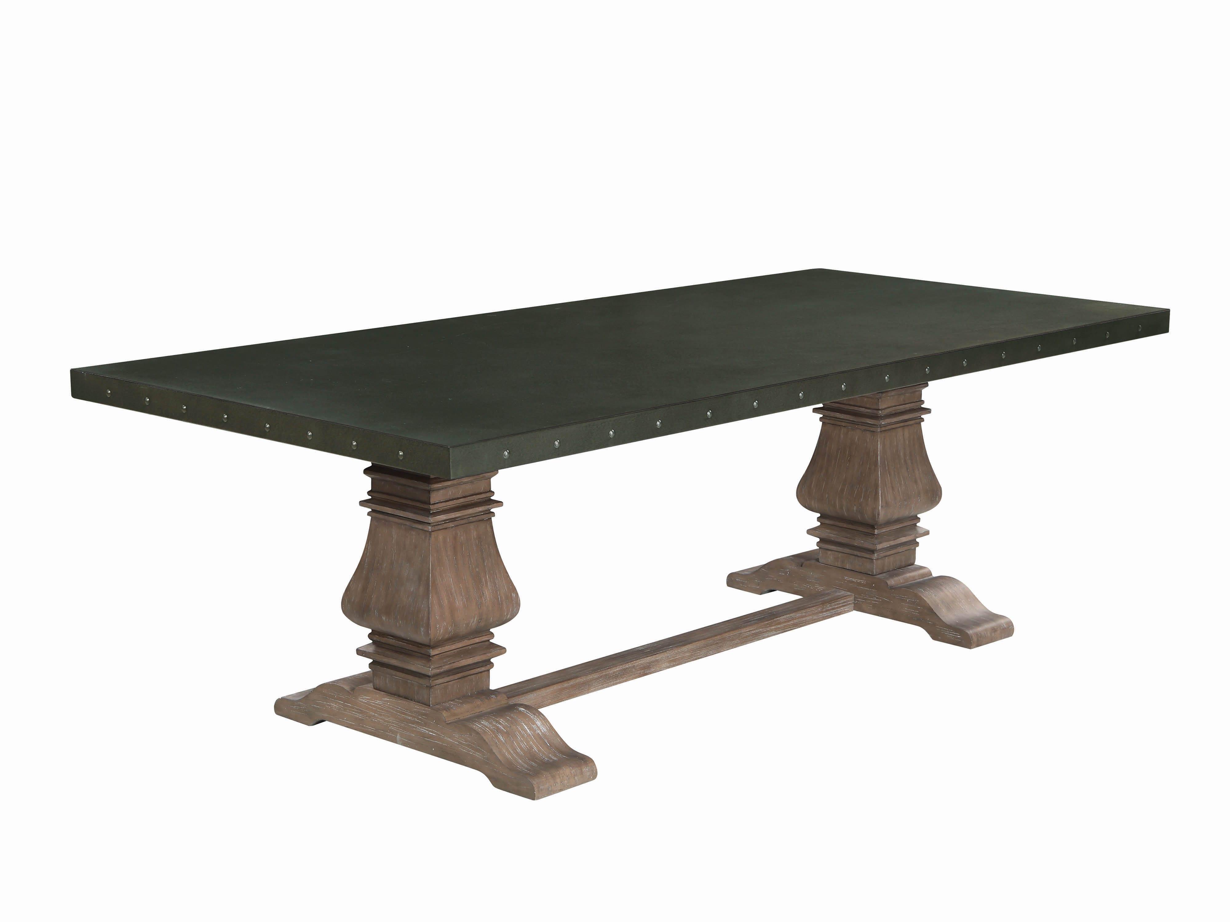 Transitional Rectangle dining table Mapleton 190451 in Brown, Gray 