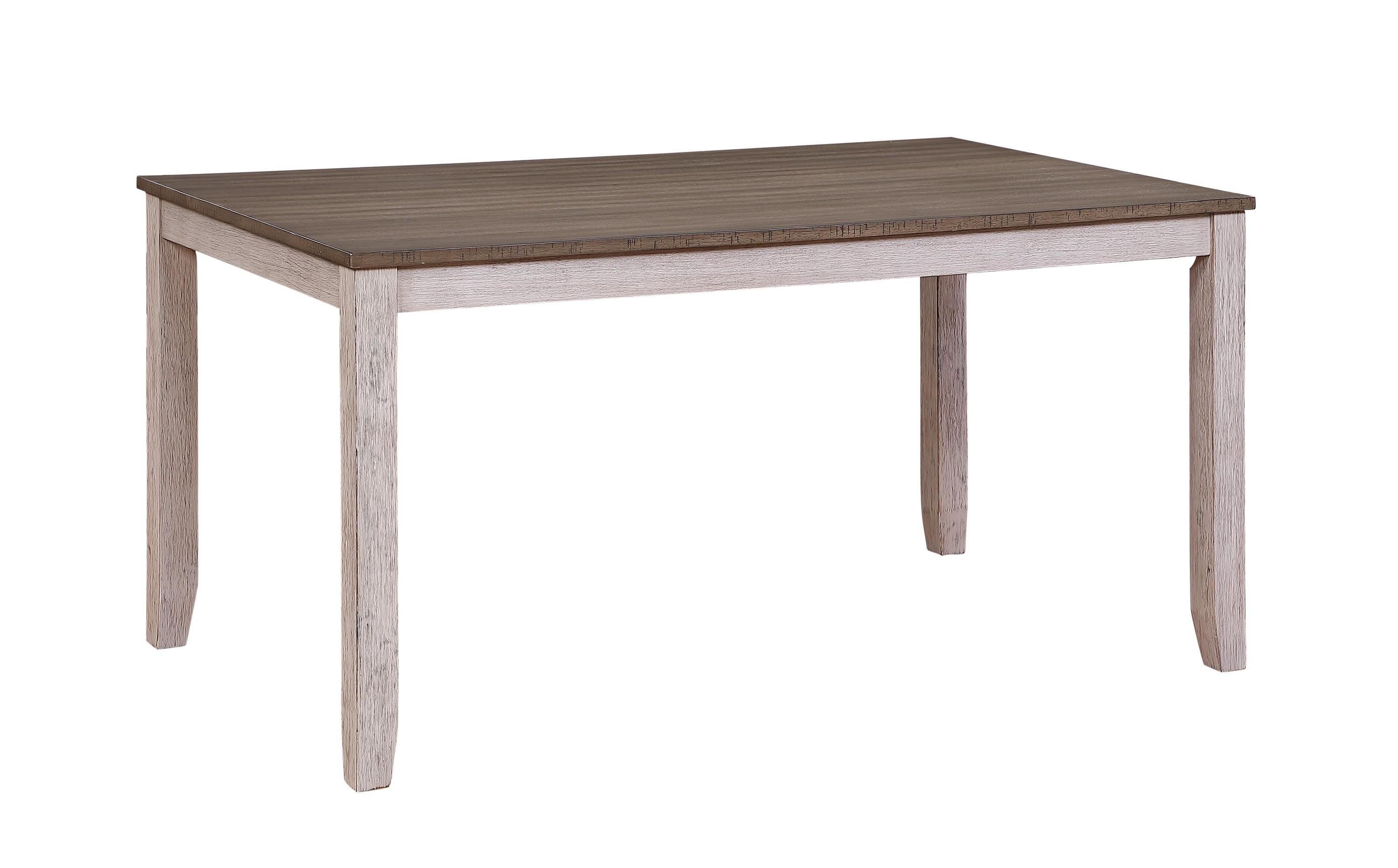 Transitional Dining Table 5769W-60 Ithaca 5769W-60 in White, Brown 