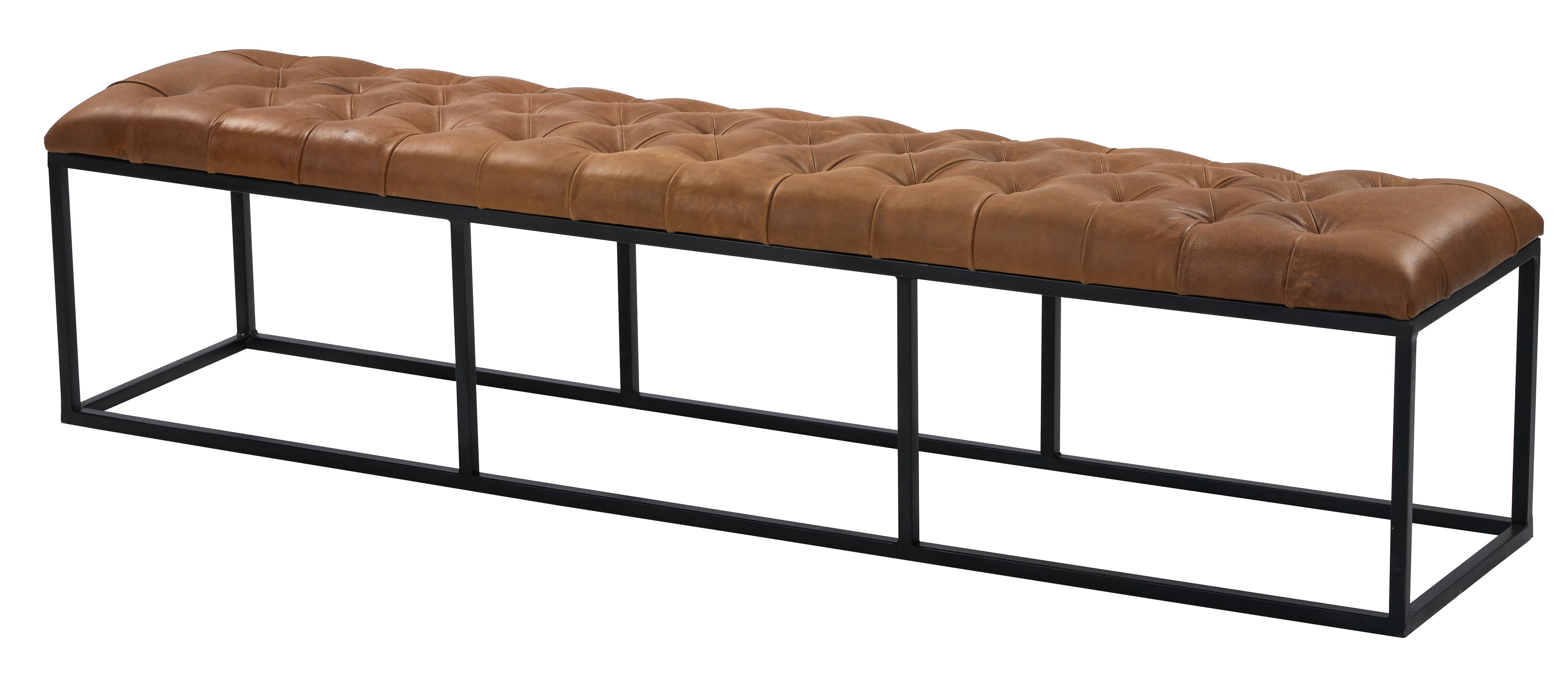 Transitional Bench CAC-59011 Judson CAC-59011 in Brown Leather