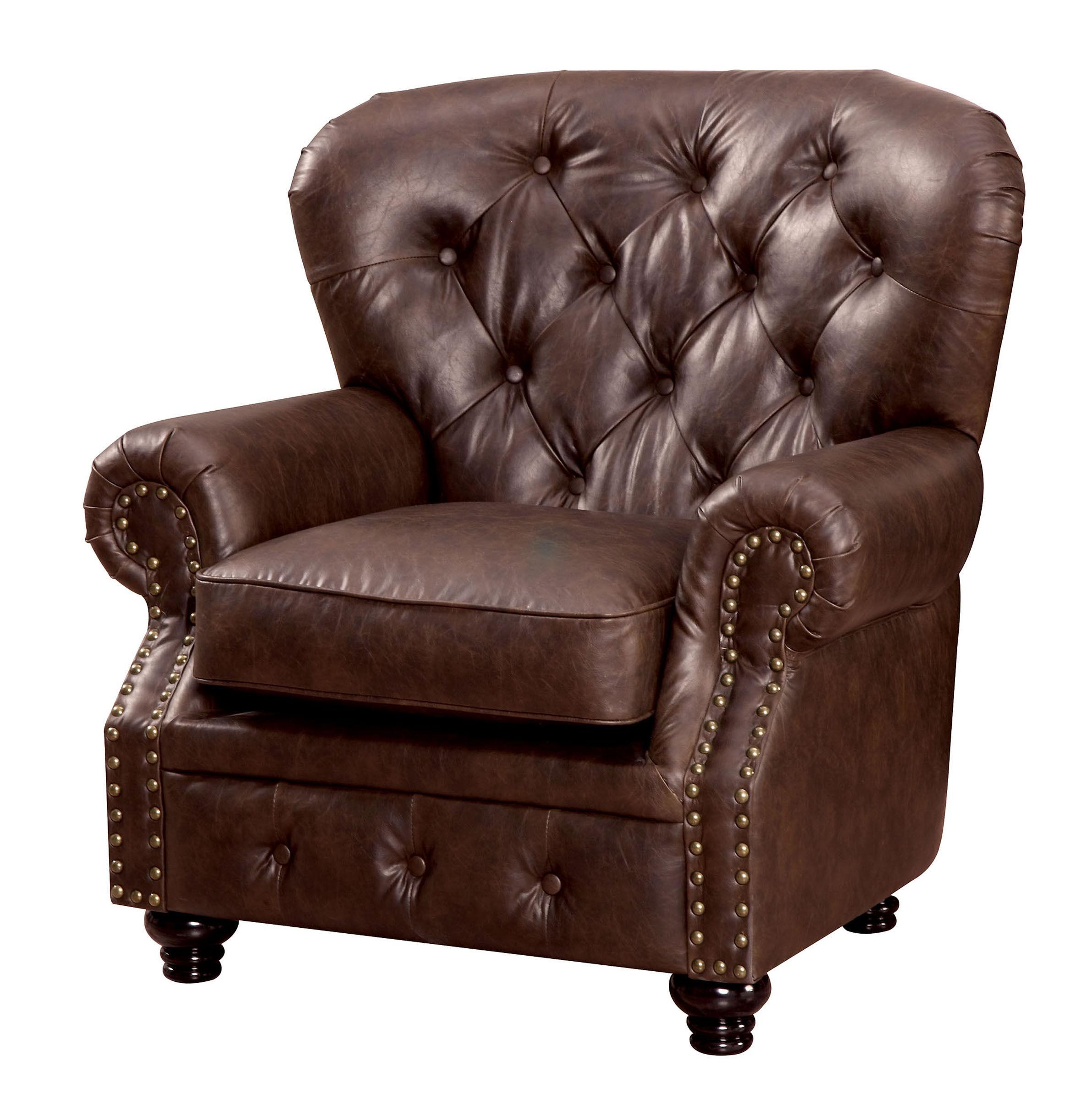 Transitional Arm Chair CM6269BR-CH Stanford CM6269BR-CH in Brown Leatherette