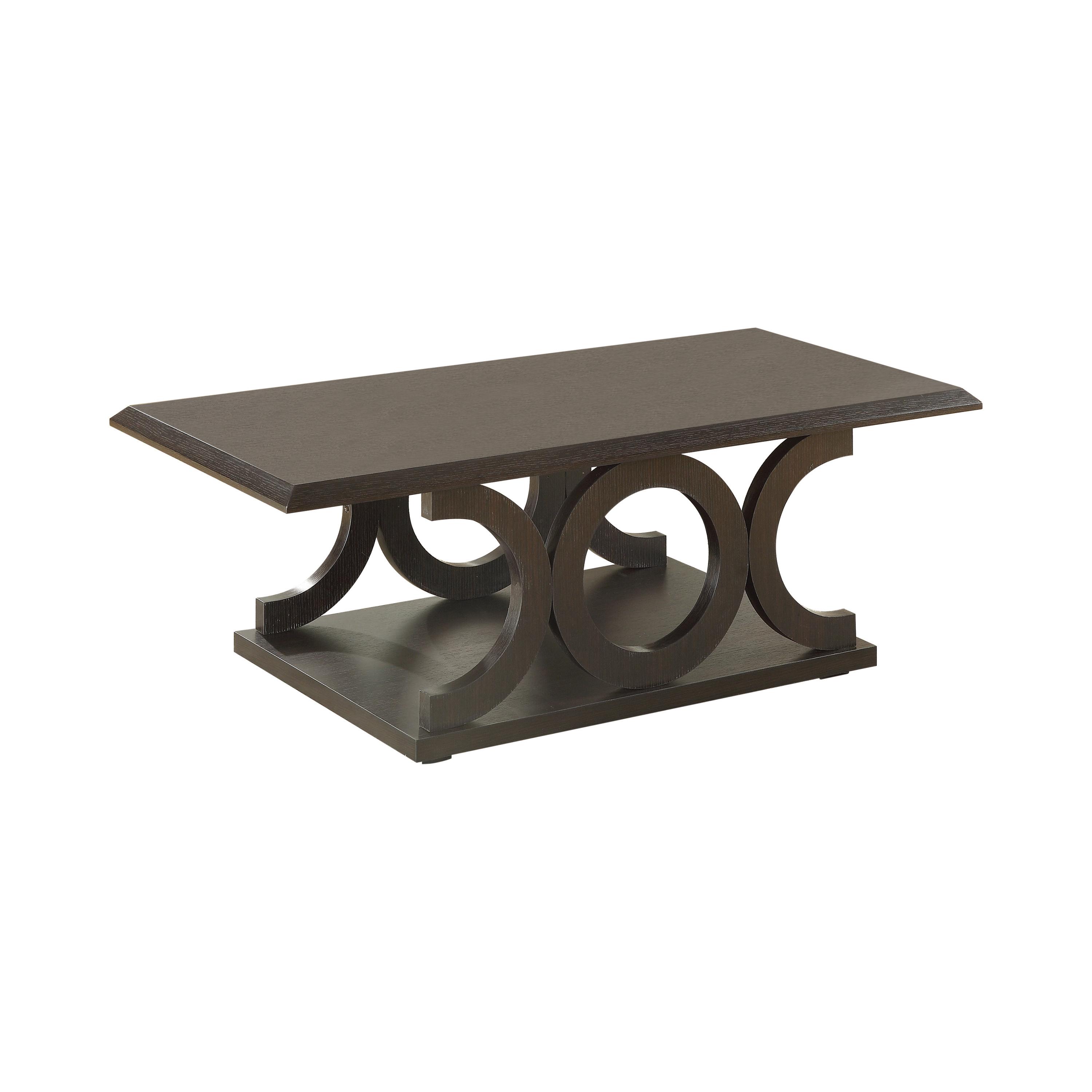 

    
Transitional Cappuccino Wood Coffee Table Coaster 703148
