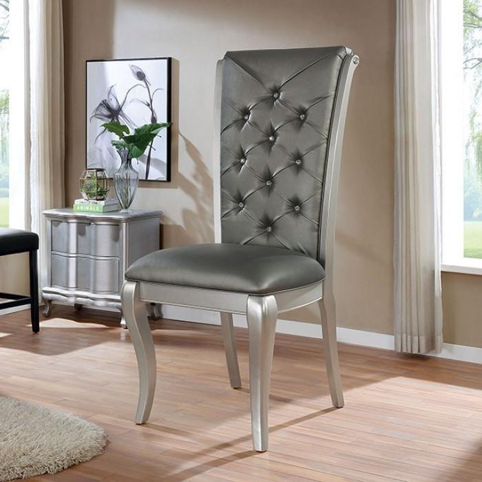 Transitional Dining Chair CM3219XL Amina CM3219XL in Champagne Leatherette