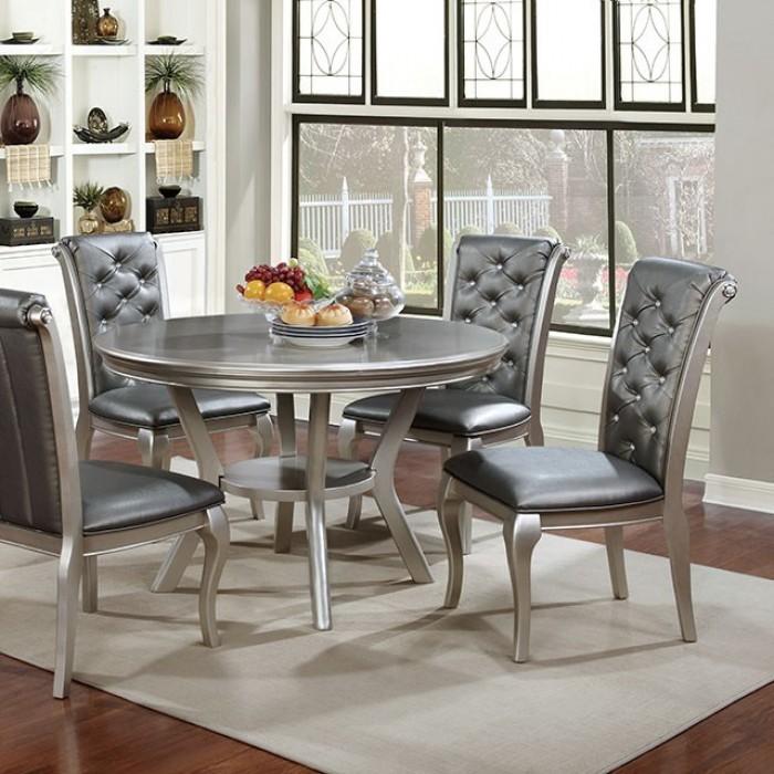 Transitional Dining Table CM3219RT Amina CM3219RT in Champagne 