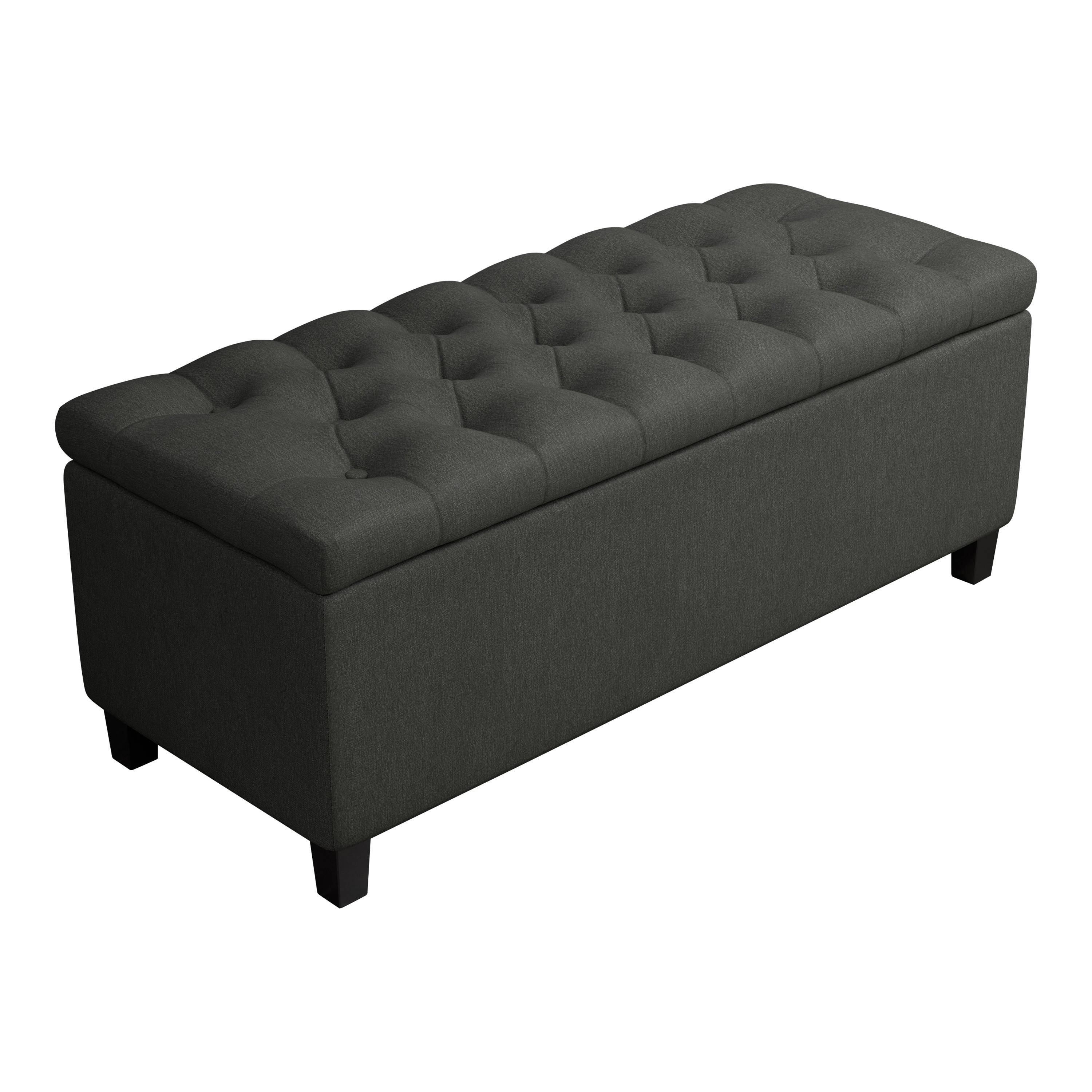

    
Transitional Charcoal Fabric Storage Bench Coaster 915143
