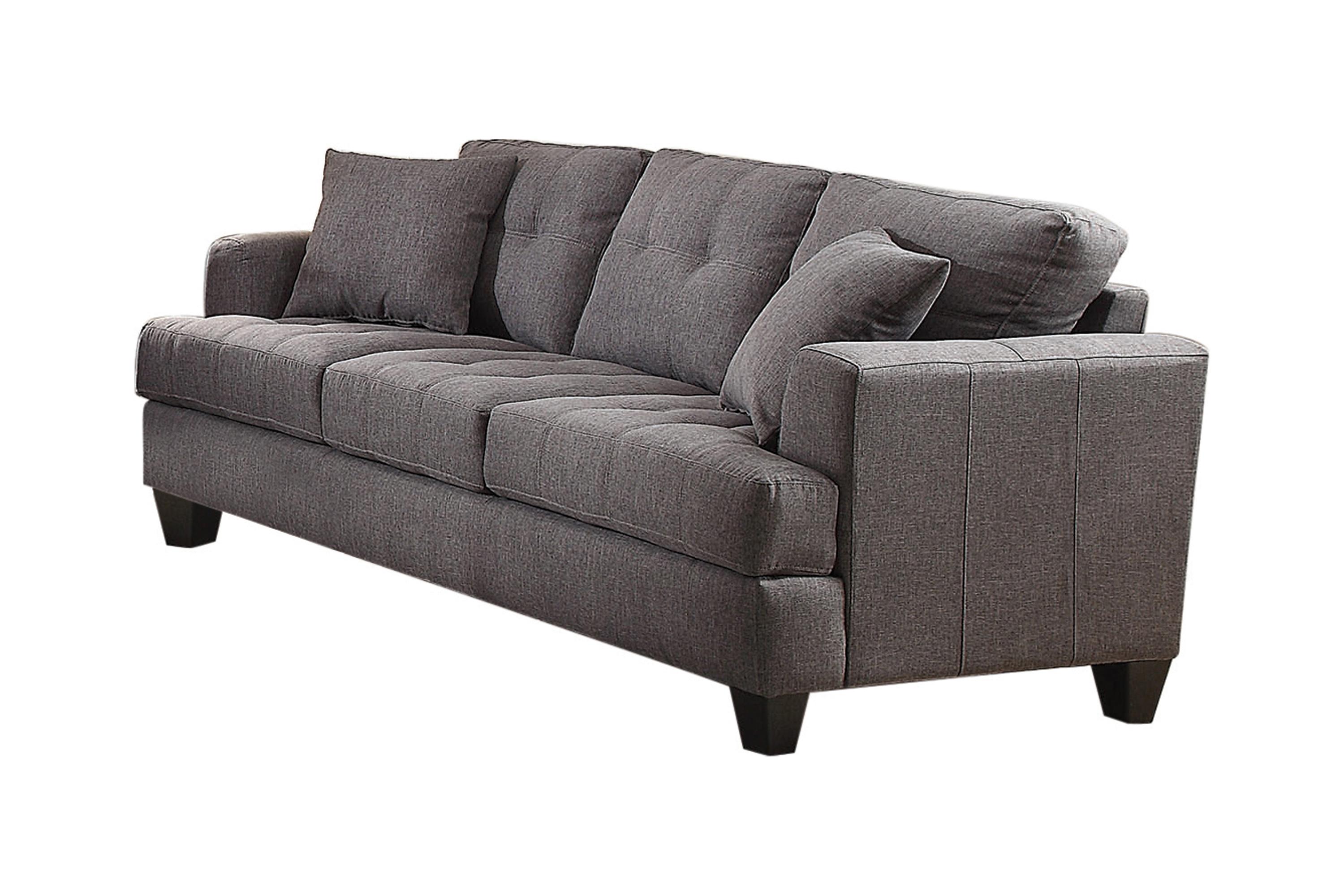 Transitional Sofa 505175 Samuel 505175 in Charcoal 
