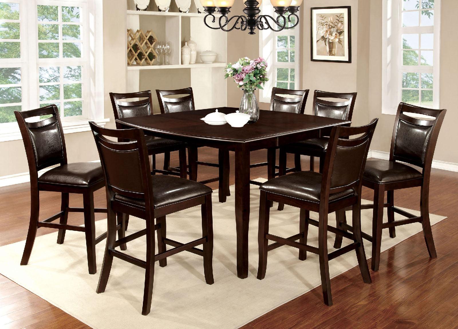 

    
Transitional Dark Cherry & Espresso Solid Wood Counter Height Table Furniture of America CM3024PT Woodside
