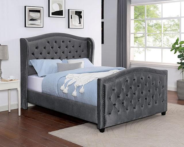 Furniture of America Kerran California King Sleigh Bed CM7454DG-CK Sleigh Bed