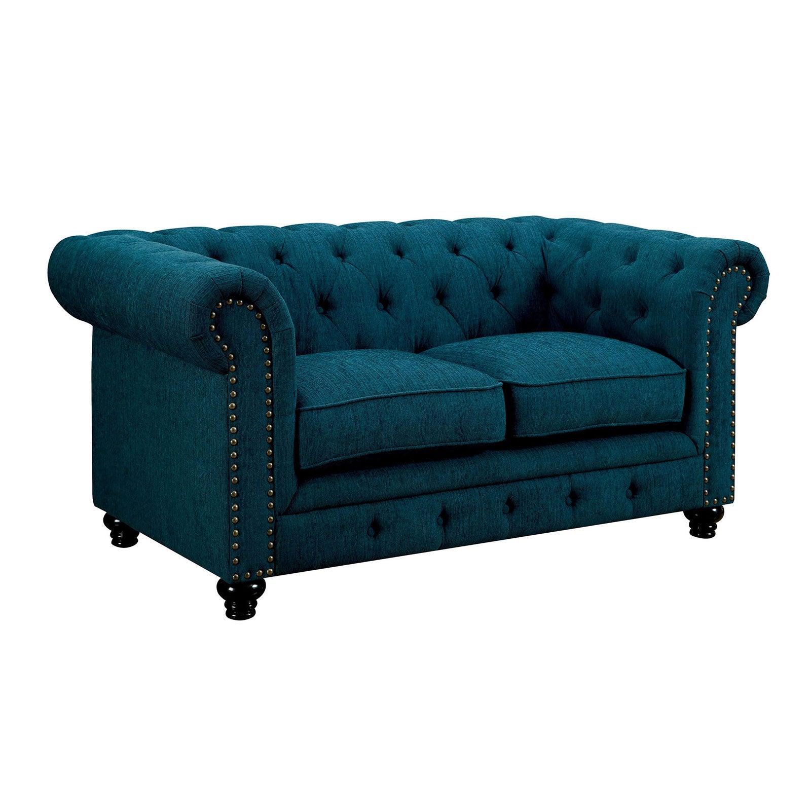 

    
Transitional Dark Teal Sofa and Loveseat Furniture of America Stanford
