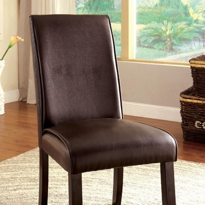 Transitional Dining Chair Set CM3823SC-2PK Gladstone CM3823SC-2PK in Dark Walnut Leatherette