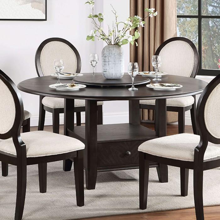 

    
Transitional Espresso Solid Wood Round Dining Table Furniture of America Newforte CM3260EX-T
