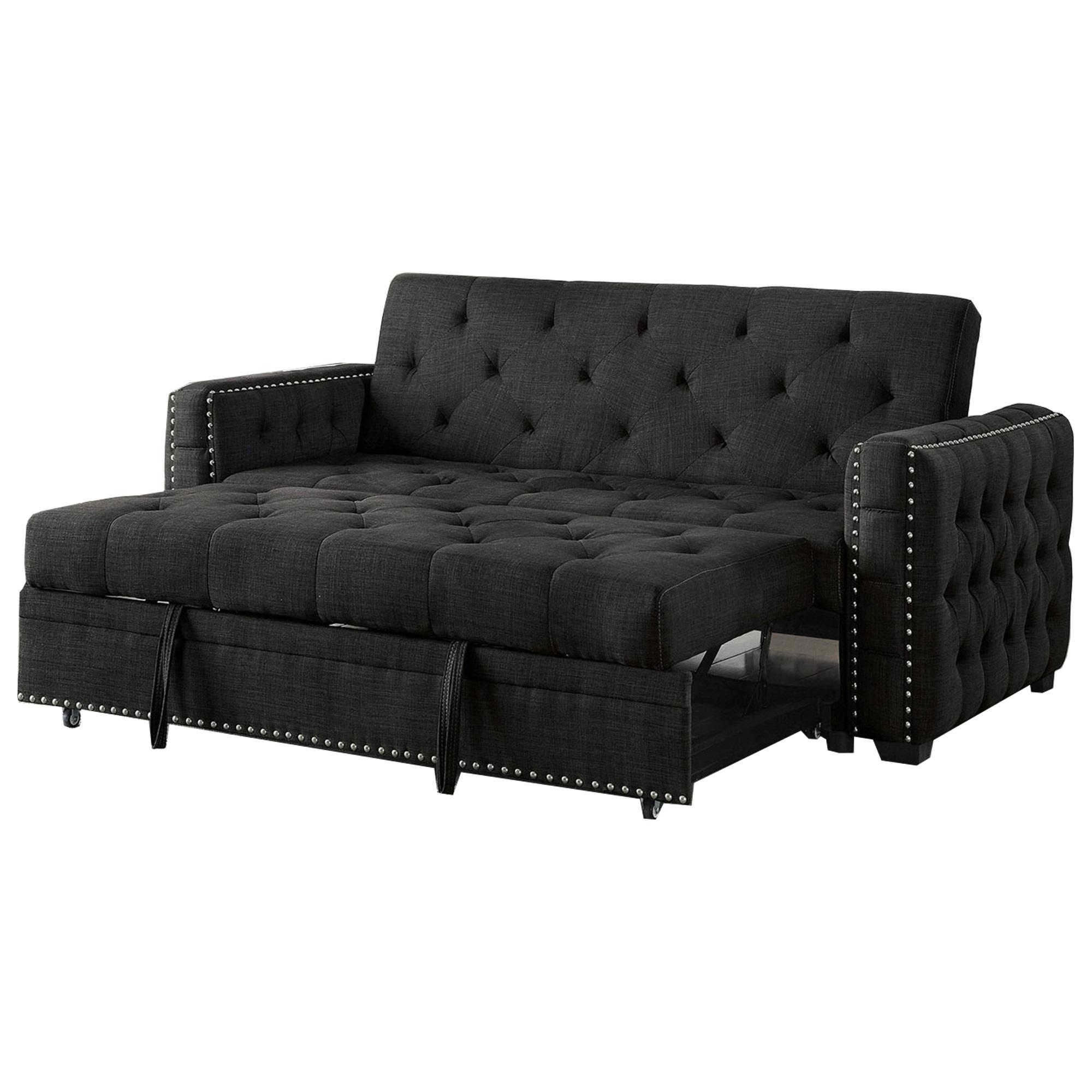 Transitional Futon sofa LEONORA CM2604 CM2604 in Gray 