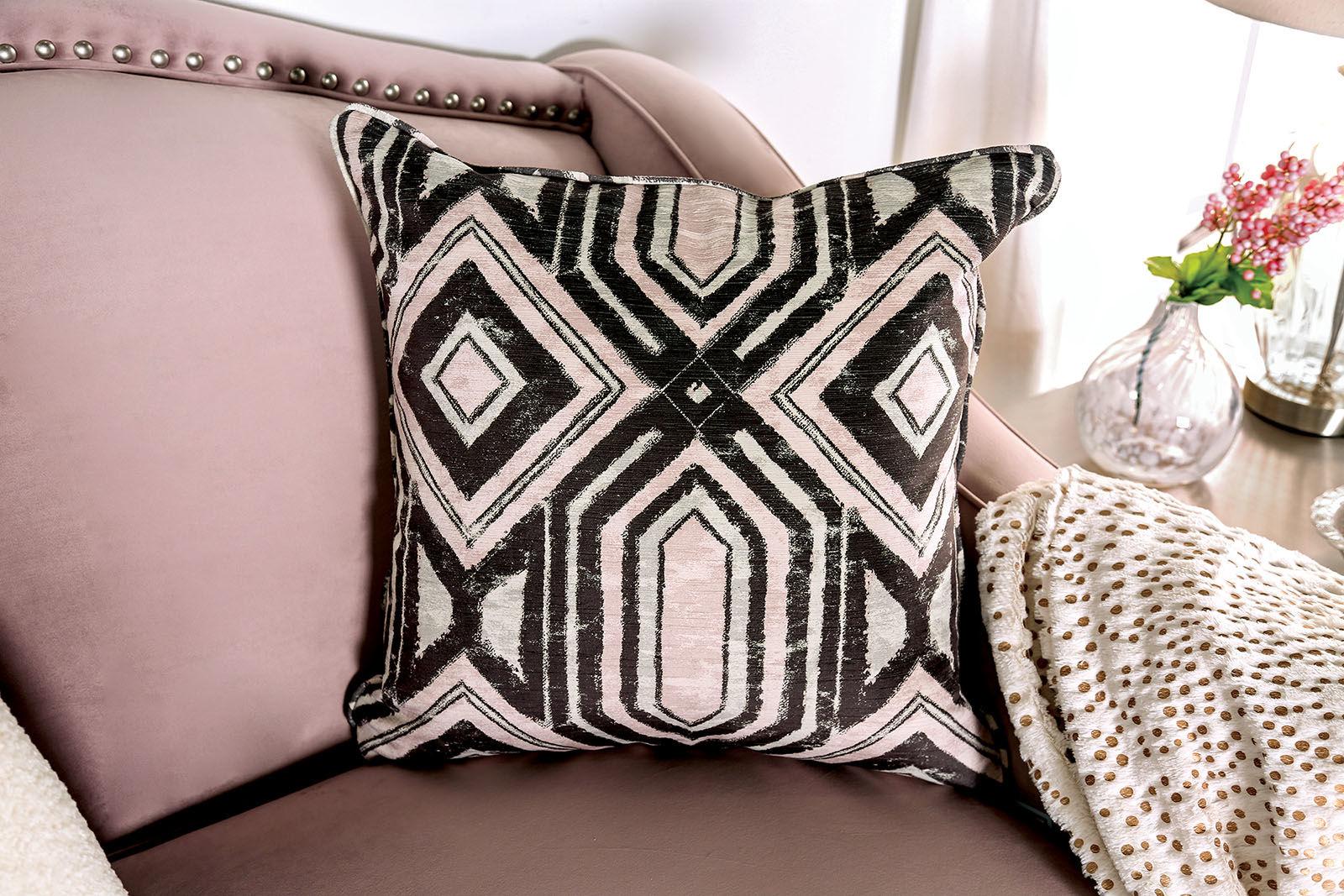 

                    
Buy Blush Pink Velvet-like Fabric Sofa CAMPANA SM2682-SF FOA Transitional

