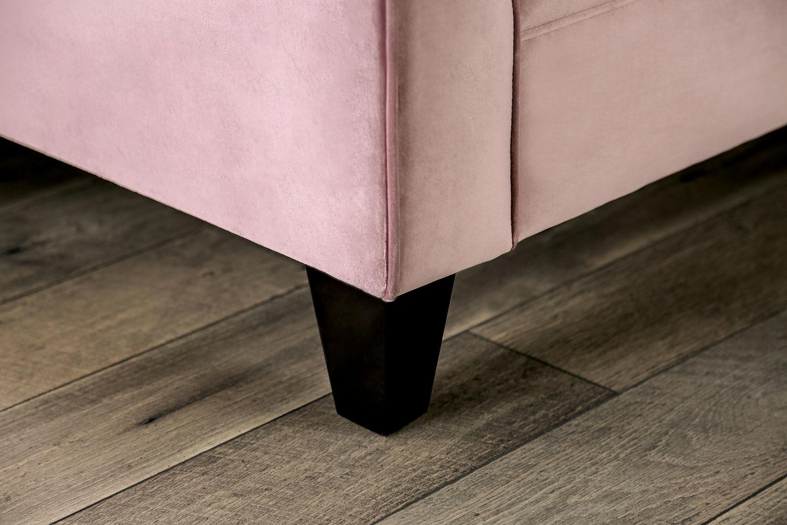 

    
SM2682-SF Blush Pink Velvet-like Fabric Sofa CAMPANA SM2682-SF FOA Transitional
