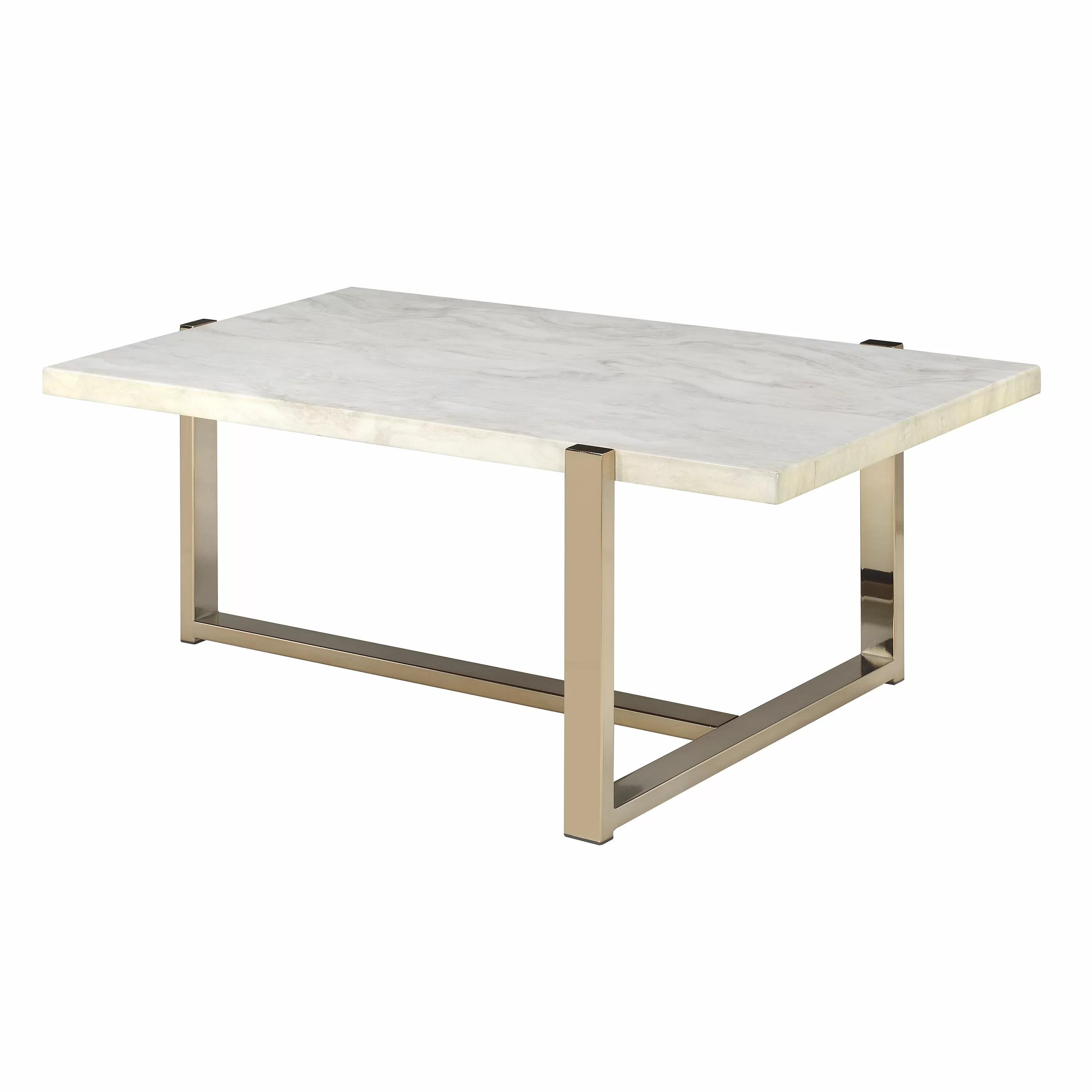 

    
Transitional Faux Marble & Champagne Coffee Table by Acme Feit 83105
