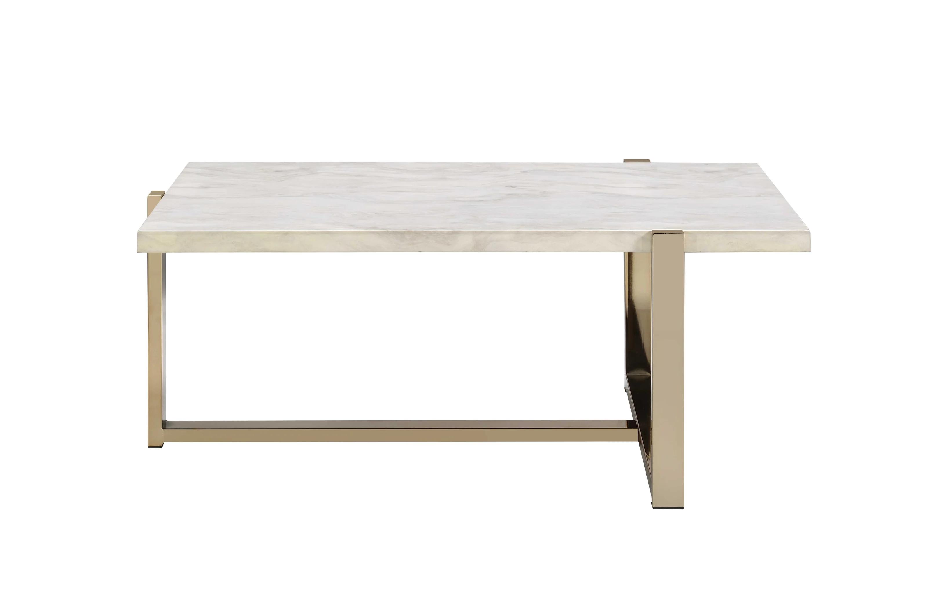 

    
Transitional Faux Marble & Champagne Coffee Table by Acme Feit 83105
